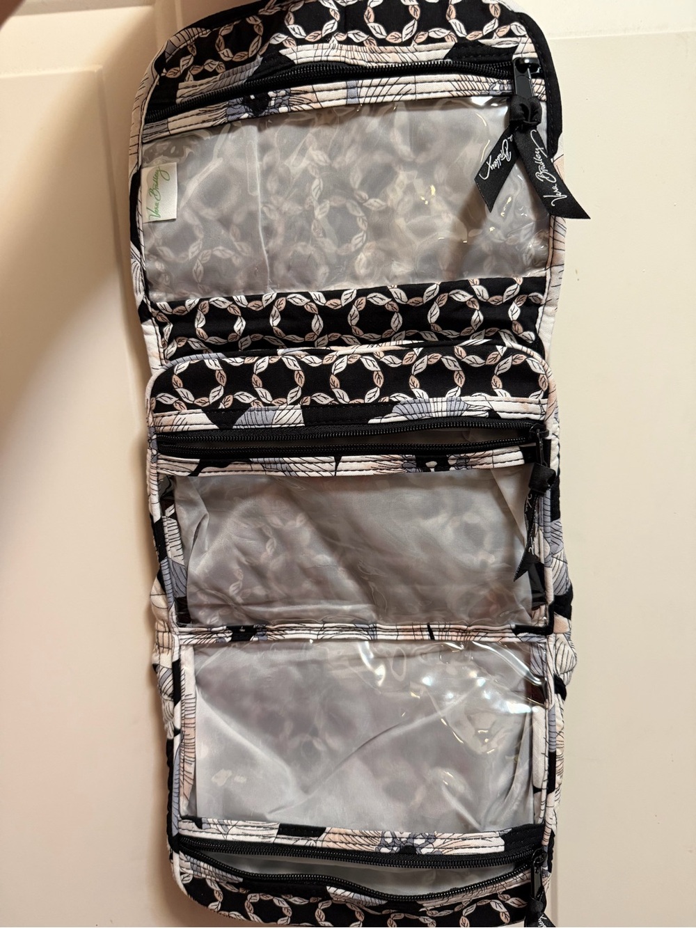 Vera Bradley Black & White Floral Hanging Cosmetic Organizer